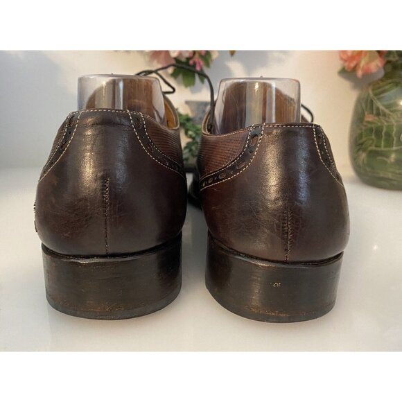 Calzoleria Harris Italy Barney's NY Handmade Oxford Wing Tip Dress Shoes Sz 10.5 - Picture 4 of 16